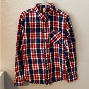 Red/Blue/White plaid American Apparel Flannel (M)